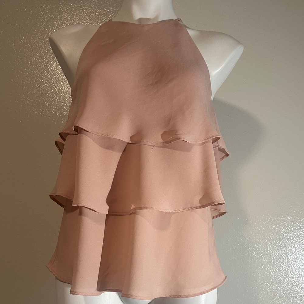 Shinestar Blush Layered Halter Top